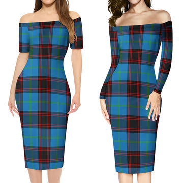 Wedderburn Tartan Off Shoulder Lady Dress Women's Dress - Tartan Vibes Clothing