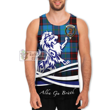 Wedderburn Tartan Men's Tank Top with Alba Gu Brath Regal Lion Emblem Men - Tartan Vibes Clothing