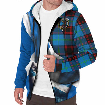 Wedderburn Tartan Sherpa Hoodie with Family Crest Scotland Patriotic Style Unisex S - Tartan Vibes Clothing