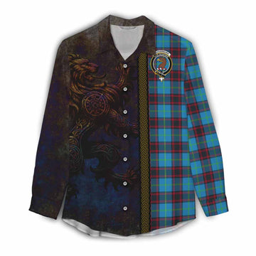 Wedderburn Tartan Family Crest Women's Casual Shirt Alba Gu Brath Be Brave Lion Ancient Style Female - Tartan Vibes Clothing
