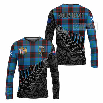 Wedderburn Crest Tartan Long Sleeve T-Shirt with New Zealand Silver Fern Half Style Unisex - Tartan Vibes Clothing