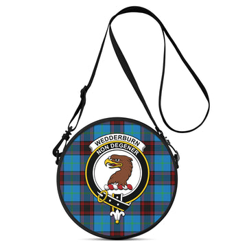 Wedderburn Tartan Round Satchel Bags with Family Crest
