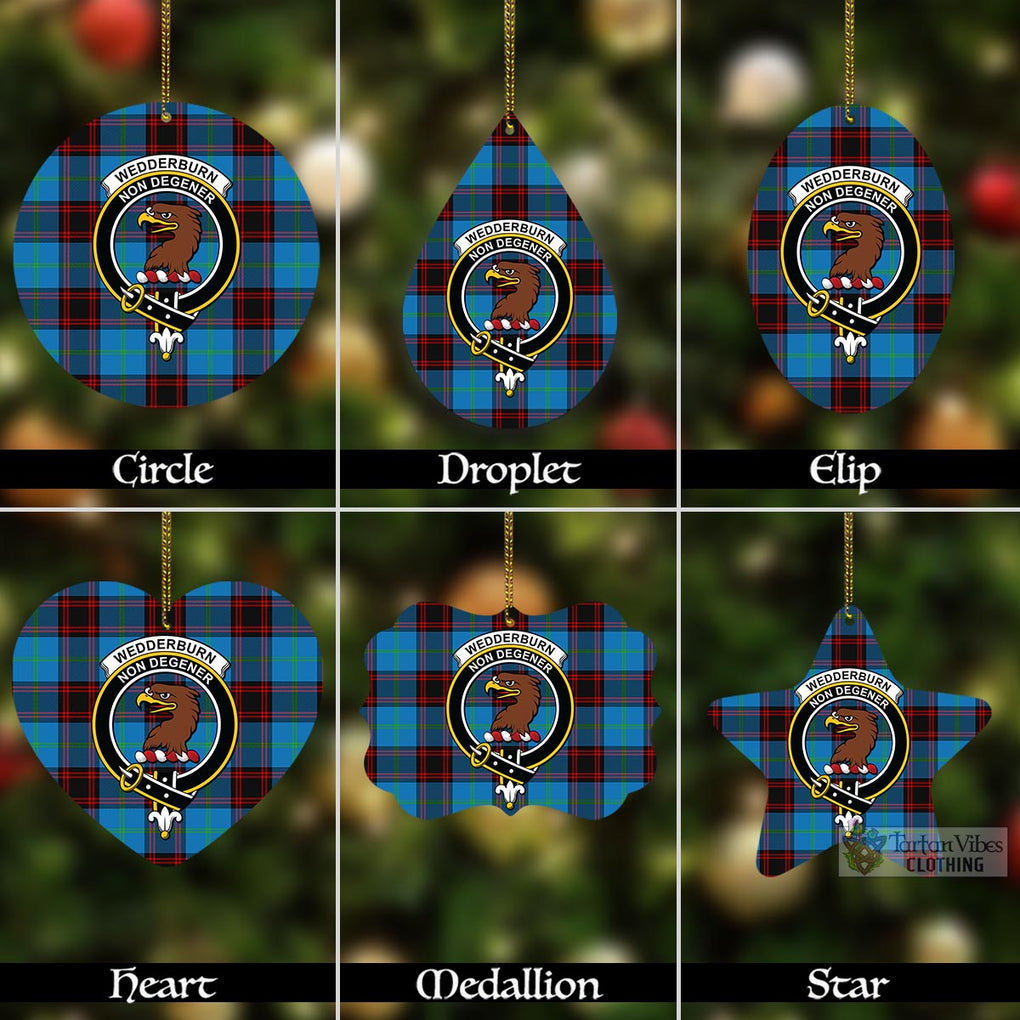 Wedderburn Tartan Christmas Aluminium Ornament with Family Crest Aluminium - Tartan Vibes Clothing
