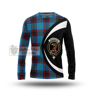 Wedderburn Tartan Long Sleeve T-Shirt with Family Crest Circle Style Unisex - Tartan Vibes Clothing