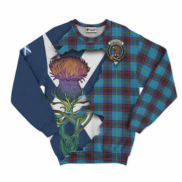 Tartan Vibes Clothing Wedderburn Tartan Family Crest Sweatshirt Scottish Thistle Celtic Inspired
