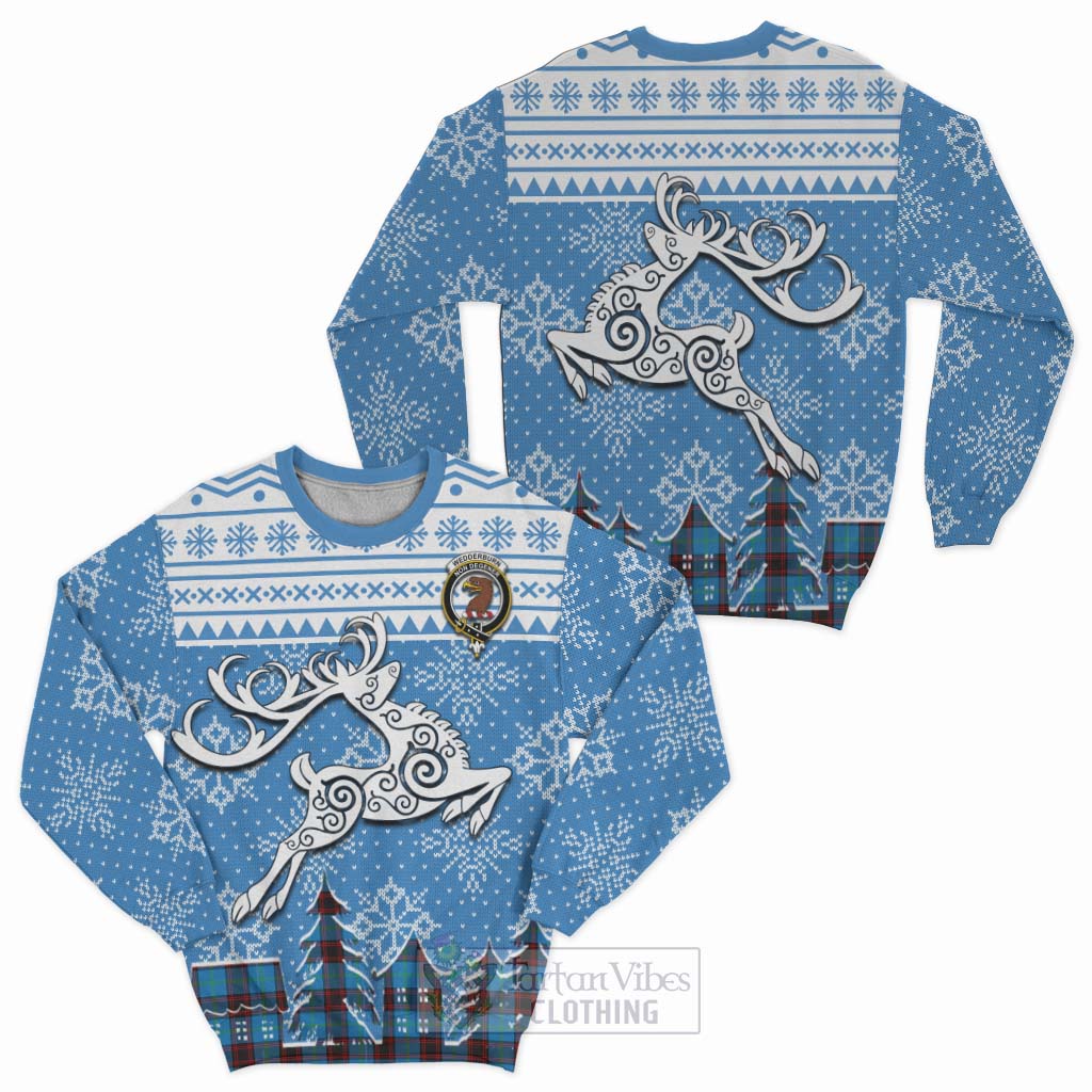 Wedderburn Clan Christmas Sweatshirt Celtic Reindeer Style Unisex - Tartan Vibes Clothing