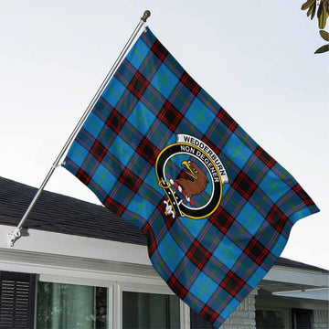 Tartan Vibes Clothing Wedderburn Tartan House Flag with Family Crest