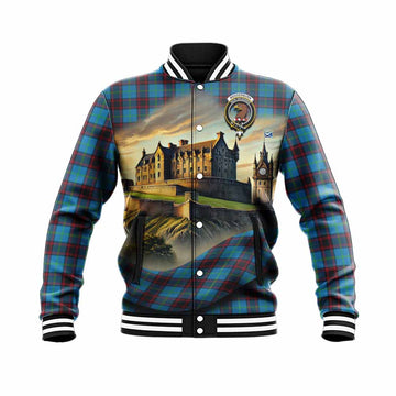 Wedderburn Tartan Family Crest Baseball Jacket with Scottish Ancient Castle Style Unisex - Tartan Vibes Clothing