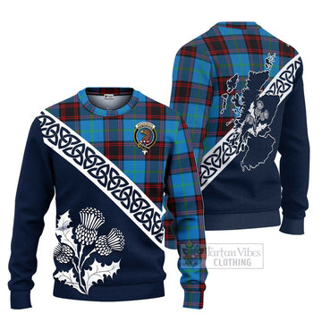 Wedderburn Tartan Ugly Sweater Featuring Thistle and Scotland Map Unisex - Tartan Vibes Clothing