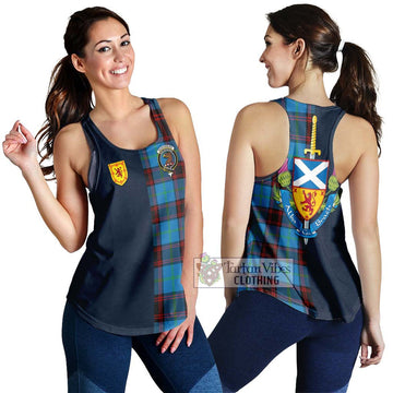 Wedderburn Tartan Women's Racerback Tanks Alba with Scottish Lion Royal Arm Half Style 4XL - Tartan Vibes Clothing