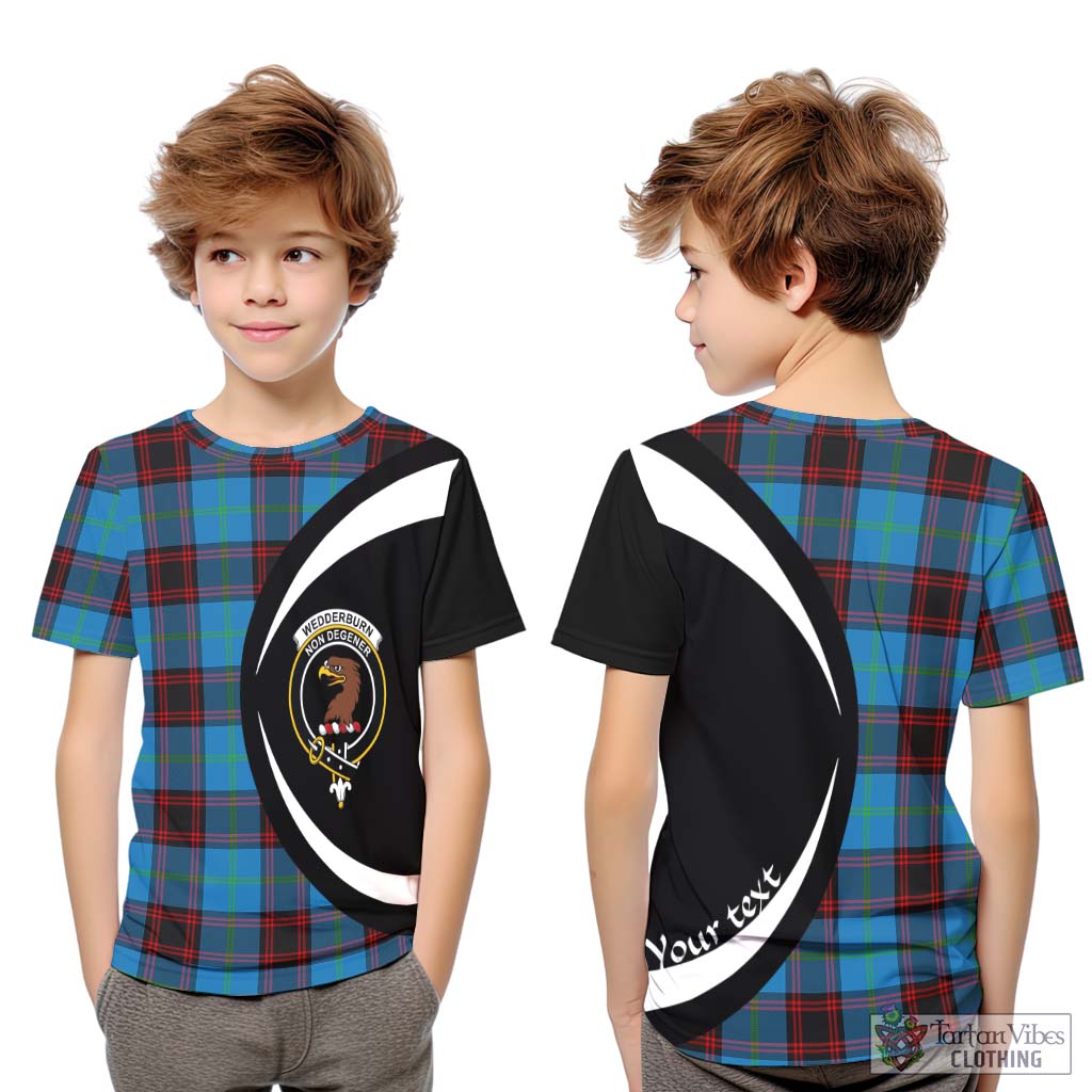 Wedderburn Tartan Kid T-Shirt with Family Crest Circle Style Youth XL Size14 - Tartan Vibes Clothing