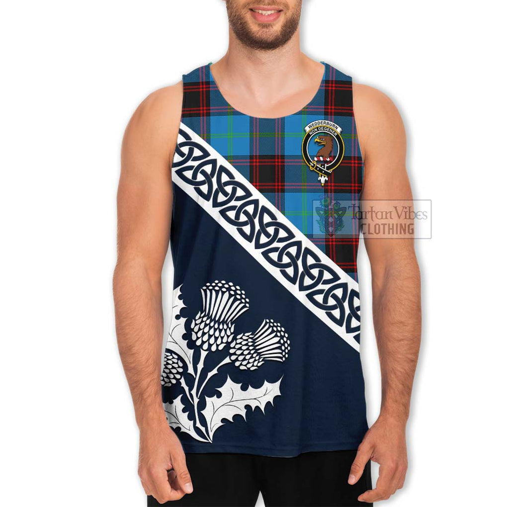 Wedderburn Tartan Men's Tank Top Featuring Thistle and Scotland Map Men - Tartan Vibes Clothing