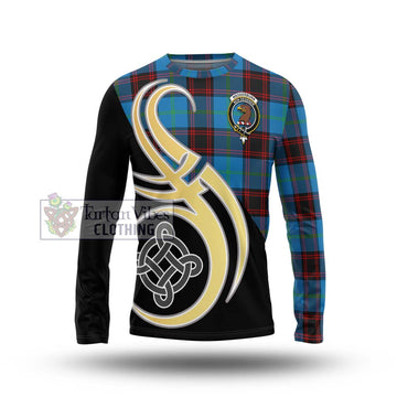 Wedderburn Tartan Long Sleeve T-Shirt with Family Crest and Celtic Symbol Style Unisex - Tartan Vibes Clothing