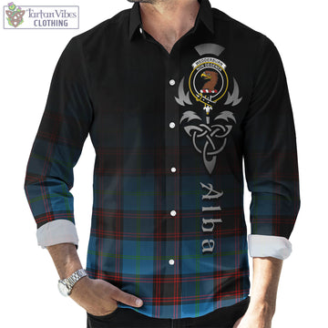 Wedderburn Tartan Long Sleeve Button Up Featuring Alba Gu Brath Family Crest Celtic Inspired Men's Shirt - Tartan Vibes Clothing