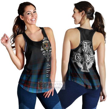 Wedderburn Tartan Women's Racerback Tanks Featuring Alba Gu Brath Family Crest Celtic Inspired 4XL - Tartan Vibes Clothing