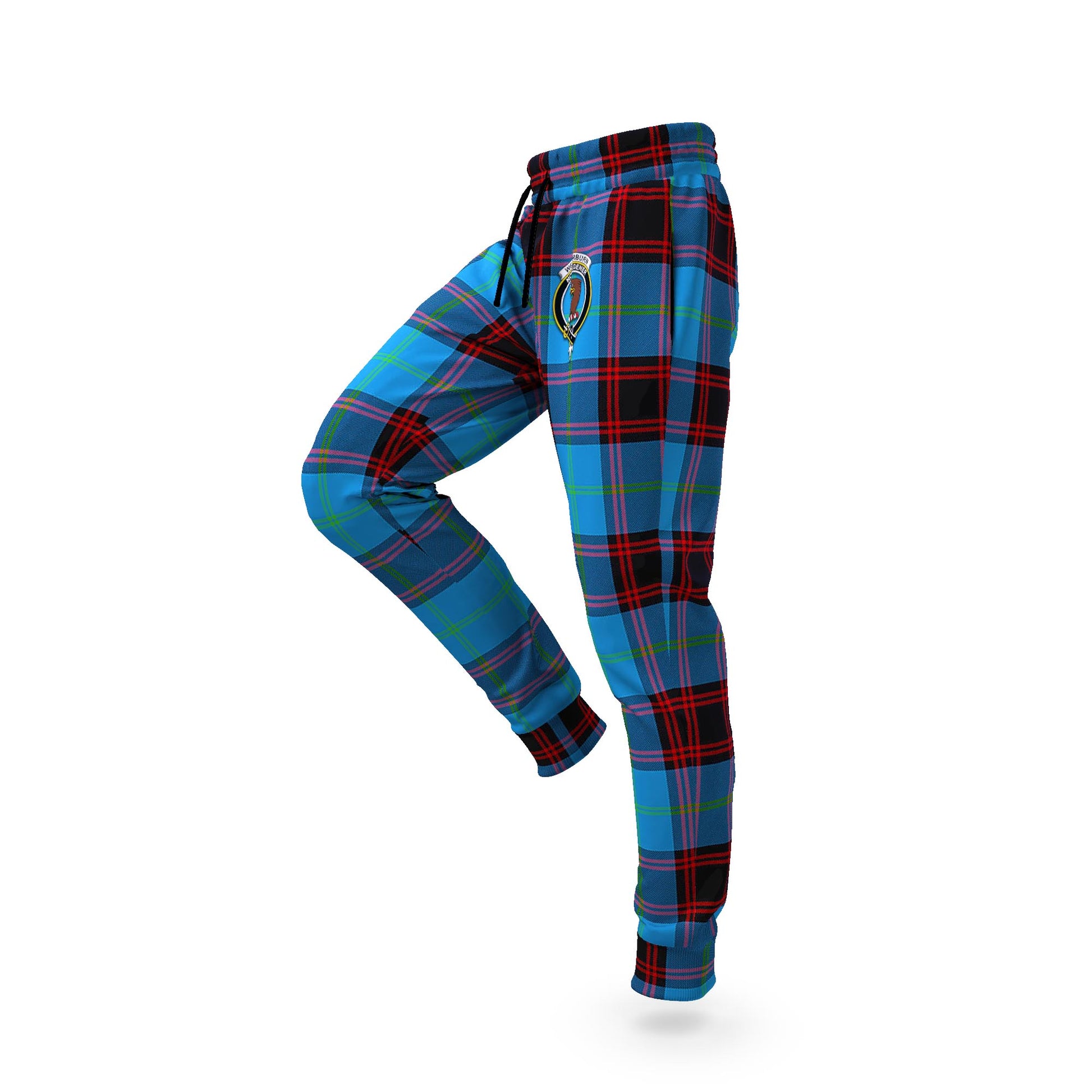 Wedderburn Tartan Joggers Pants with Family Crest S - Tartan Vibes Clothing