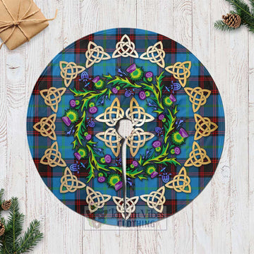 Tartan Vibes Clothing Wedderburn Tartan Christmas Tree Skirt with Thistle Celtic Knot Style
