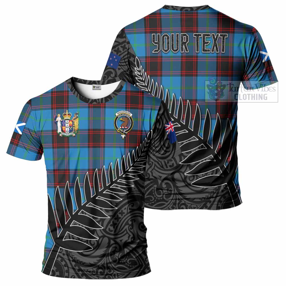Wedderburn Crest Tartan T-Shirt with New Zealand Silver Fern Half Style Kid's Shirt - Tartan Vibes Clothing