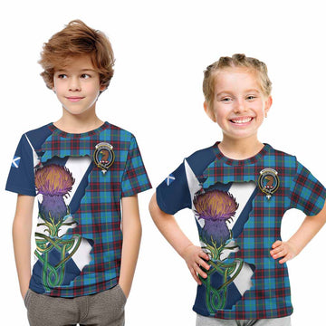 Tartan Vibes Clothing Wedderburn Tartan Family Crest Kid T-Shirt Scottish Thistle Celtic Inspired