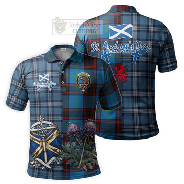 Wedderburn Tartan Polo Shirt Happy St. Andrew's Day Half Tartan Style Kid - Tartan Vibes Clothing
