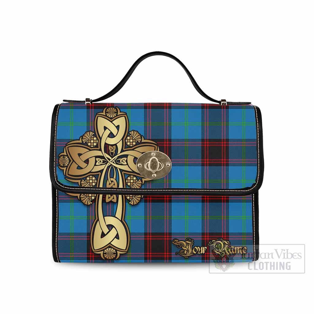 Tartan Vibes Clothing Wedderburn Tartan Waterproof Canvas Bag Golden Thistle Celtic Cross Style
