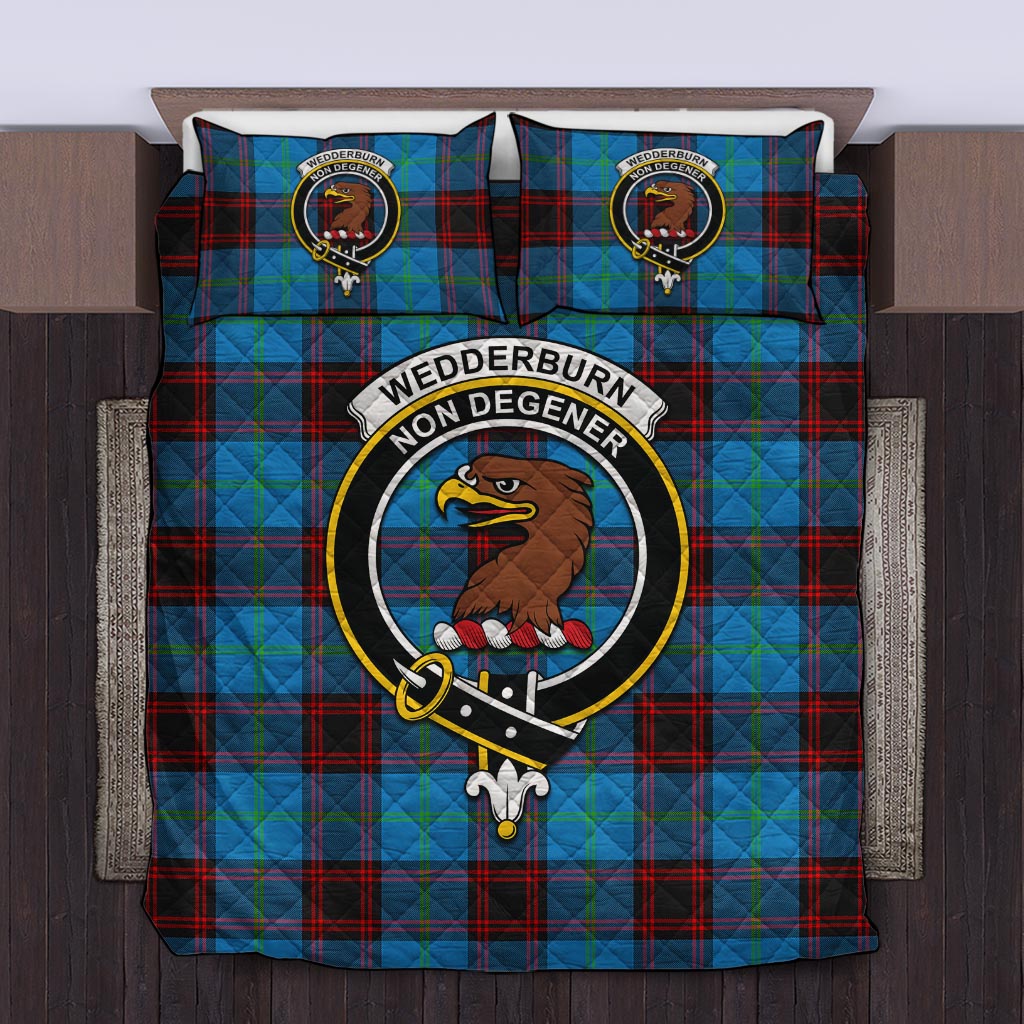 Wedderburn Tartan Quilt Bed Set with Family Crest King - Tartan Vibes Clothing