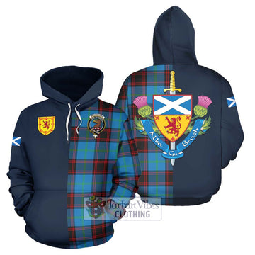 Wedderburn Tartan Hoodie Alba with Scottish Lion Royal Arm Half Style Zip Hoodie - Tartan Vibes Clothing