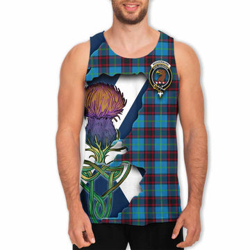 Tartan Vibes Clothing Wedderburn Tartan Family Crest Men's Tank Top Scottish Thistle Celtic Inspired