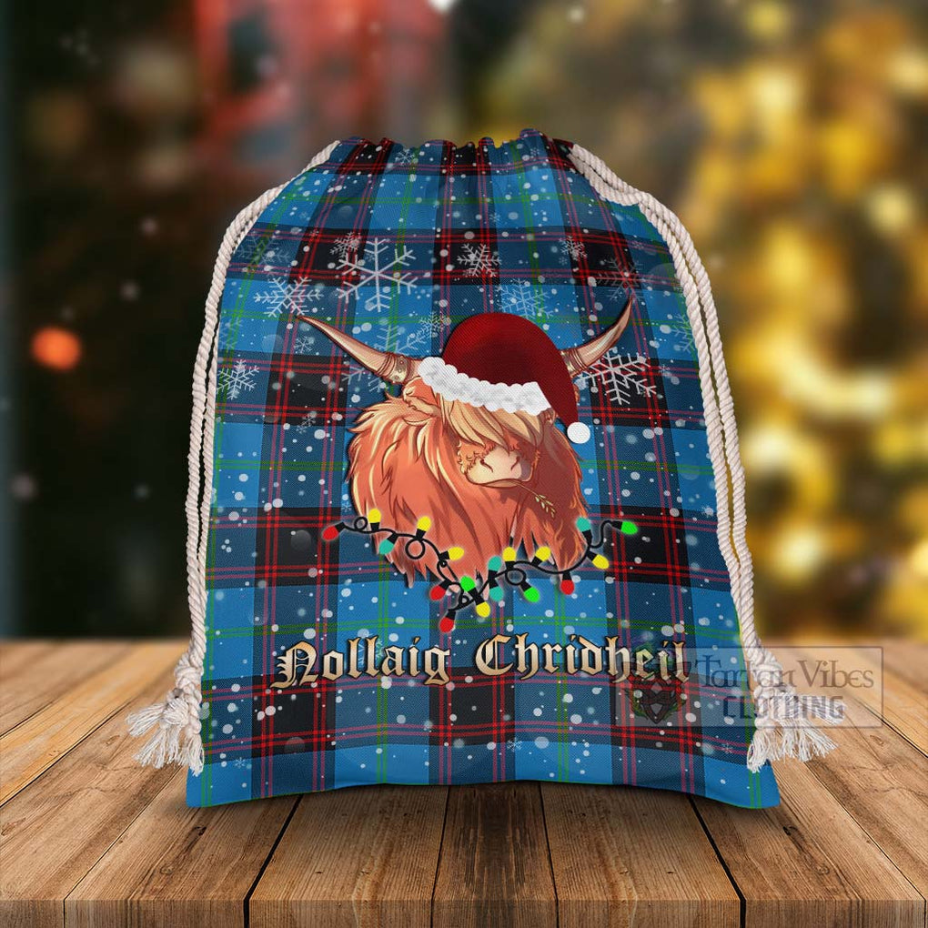 Wedderburn Tartan Christmas Santa's Bag with Twinkle Highland Cattle - Tartan Vibes Clothing