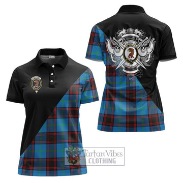 Wedderburn Tartan Women's Polo Shirt with Family Crest and Military Logo Style Women - Tartan Vibes Clothing