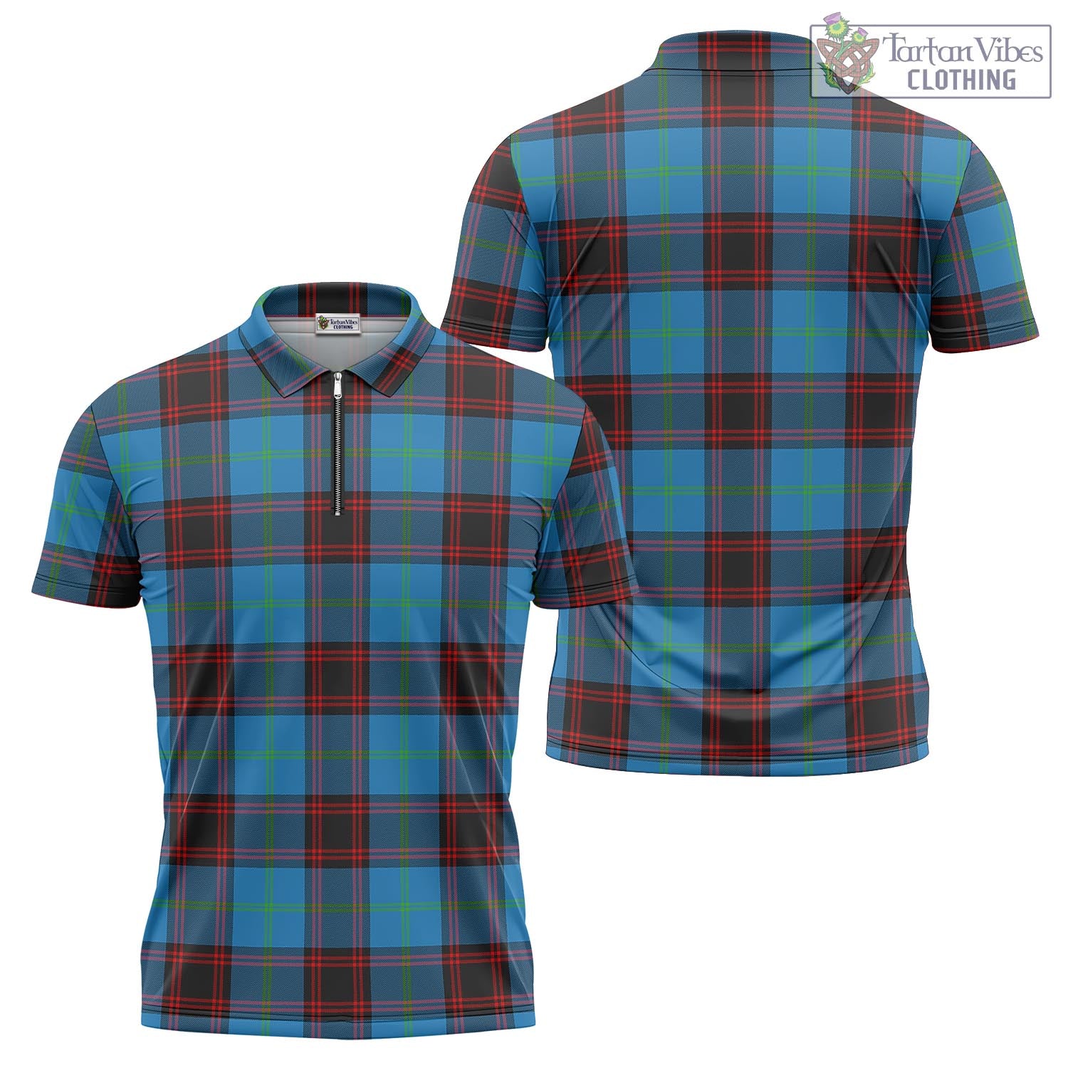 Wedderburn Tartan Zipper Polo Shirt Unisex - Tartan Vibes Clothing