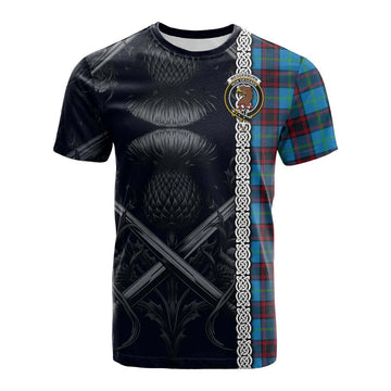 Tartan Vibes Clothing Wedderburn Tartan Cotton T-shirt with Family Crest Cross Sword Thistle Celtic Vibes