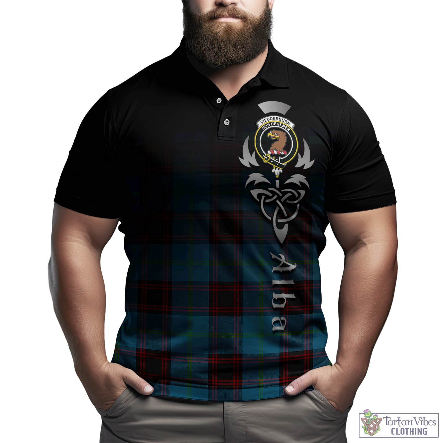 Wedderburn Tartan Polo Shirt Featuring Alba Gu Brath Family Crest Celtic Inspired Kid - Tartan Vibes Clothing