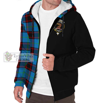 Wedderburn Tartan Sherpa Hoodie with Family Crest and Half Of Me Style Unisex S - Tartan Vibes Clothing