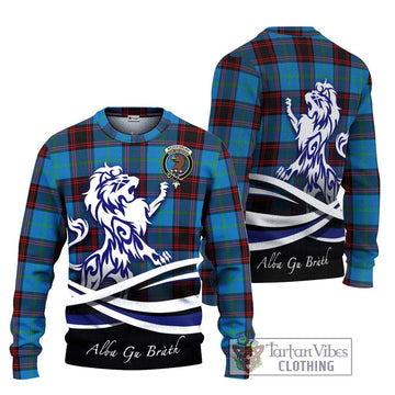 Wedderburn Tartan Ugly Sweater with Alba Gu Brath Regal Lion Emblem Unisex - Tartan Vibes Clothing