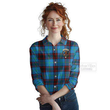 Wedderburn Tartan Women's Casual Shirt with Family Crest DNA In Me Style Female - Tartan Vibes Clothing