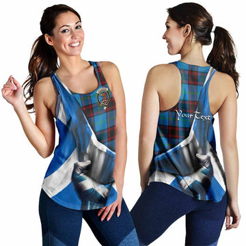 Wedderburn Tartan Women's Racerback Tanks with Family Crest Scotland Patriotic Style 4XL - Tartan Vibes Clothing