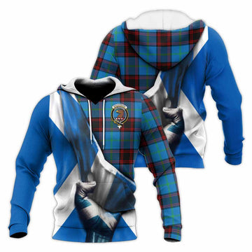 Wedderburn Tartan Knitted Hoodie with Family Crest Scotland Patriotic Style Unisex Knitted Pullover Hoodie - Tartan Vibes Clothing