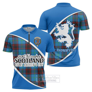 Wedderburn Family Crest Tartan Zipper Polo Shirt Celebrate Saint Andrew's Day in Style Unisex - Tartan Vibes Clothing