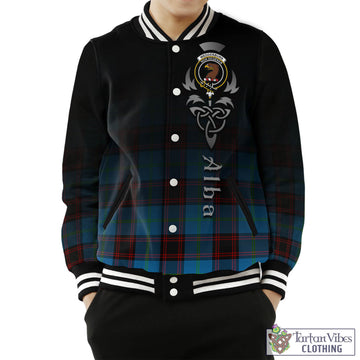 Wedderburn Tartan Baseball Jacket Featuring Alba Gu Brath Family Crest Celtic Inspired Unisex - Tartan Vibes Clothing