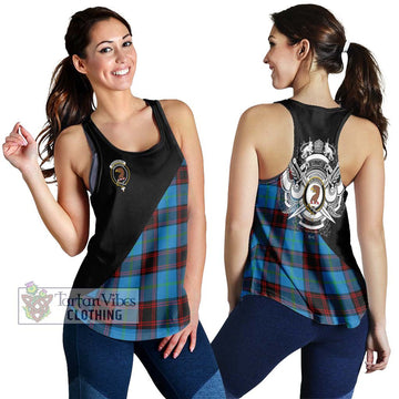 Wedderburn Tartan Women's Racerback Tanks with Family Crest and Military Logo Style 4XL - Tartan Vibes Clothing