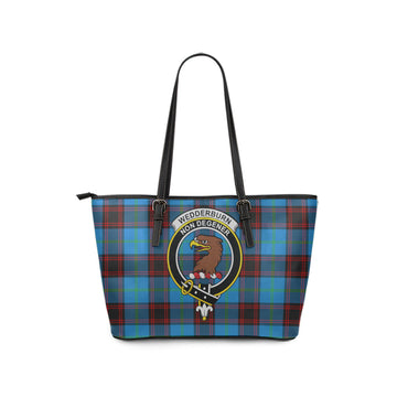 Wedderburn Tartan Leather Tote Bag with Family Crest - Tartan Vibes Clothing