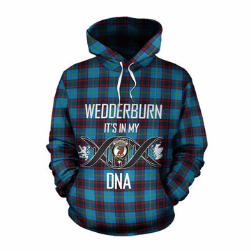 Wedderburn Tartan Cotton Hoodie with Family Crest DNA In Me Style Pullover Hoodie XS - Tartan Vibes Clothing