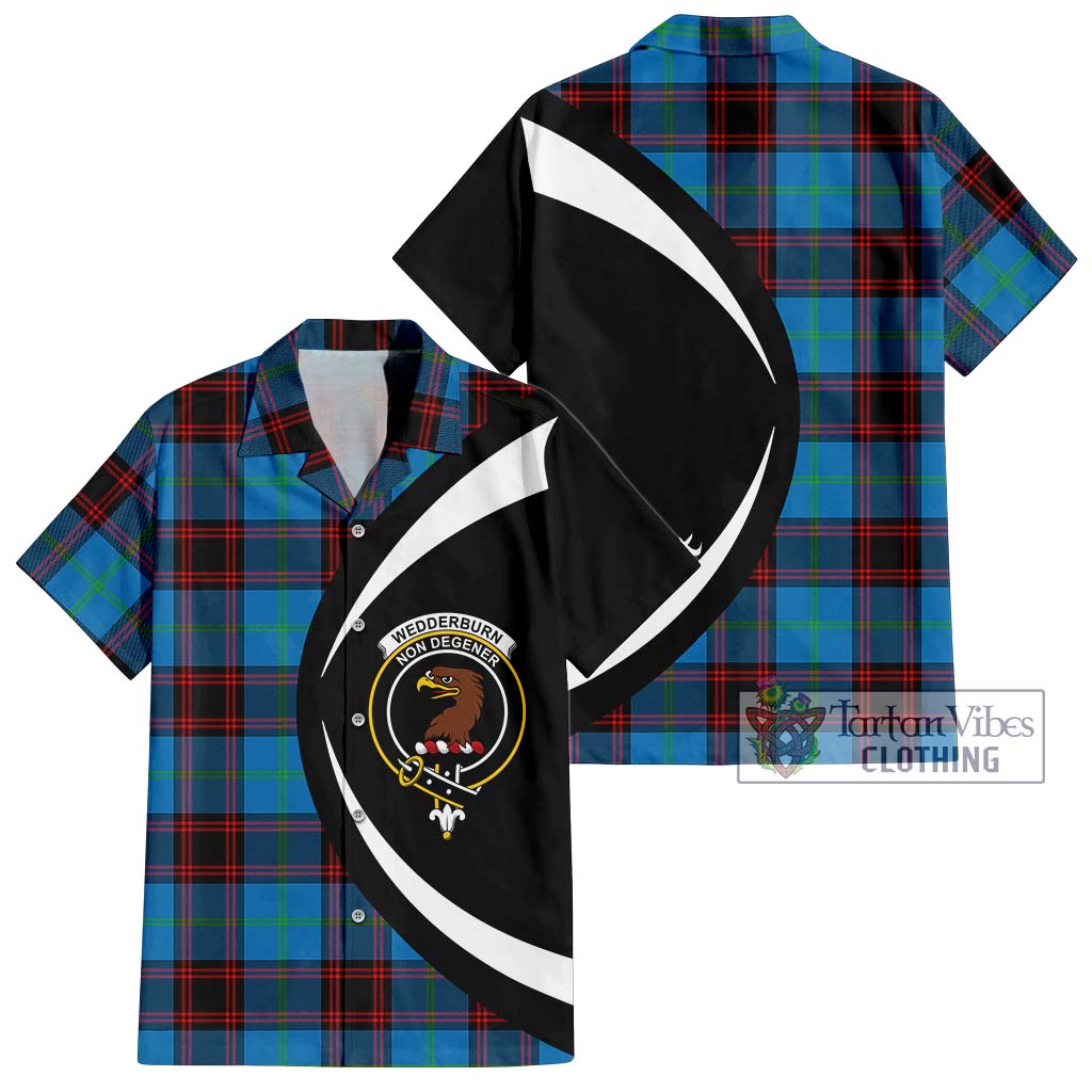 Wedderburn Tartan Hawaiian Shirt with Family Crest Circle Style Kid - Tartan Vibes Clothing