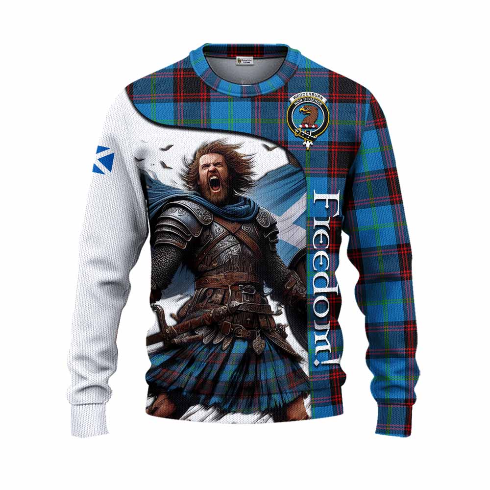 Wedderburn Crest Tartan Knitted Sweater Inspired by the Freedom of Scottish Warrior Unisex - Tartan Vibes Clothing