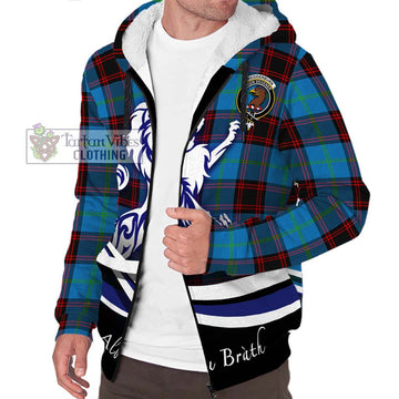 Wedderburn Tartan Sherpa Hoodie with Alba Gu Brath Regal Lion Emblem Unisex S - Tartan Vibes Clothing