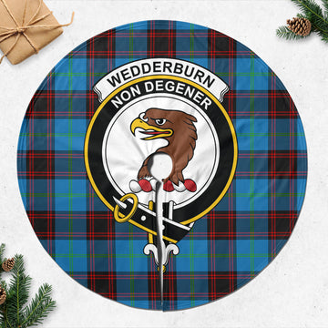 Wedderburn Tartan Christmas Tree Skirt with Family Crest 47*47 inch - Tartan Vibes Clothing