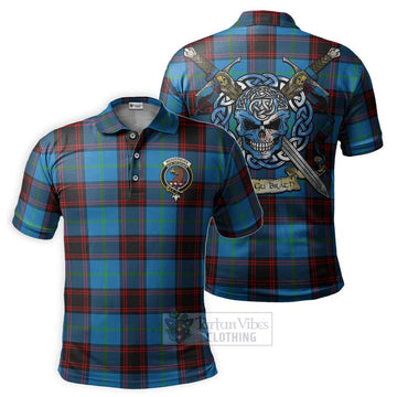 Wedderburn Tartan Polo Shirt with Family Crest Celtic Skull Style Kid - Tartan Vibes Clothing