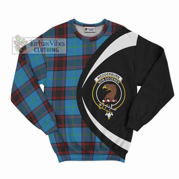 Wedderburn Tartan Sweatshirt with Family Crest Circle Style Unisex - Tartan Vibes Clothing