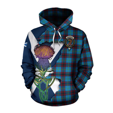 Tartan Vibes Clothing Wedderburn Tartan Family Crest Cotton Hoodie Scottish Thistle Celtic Inspired